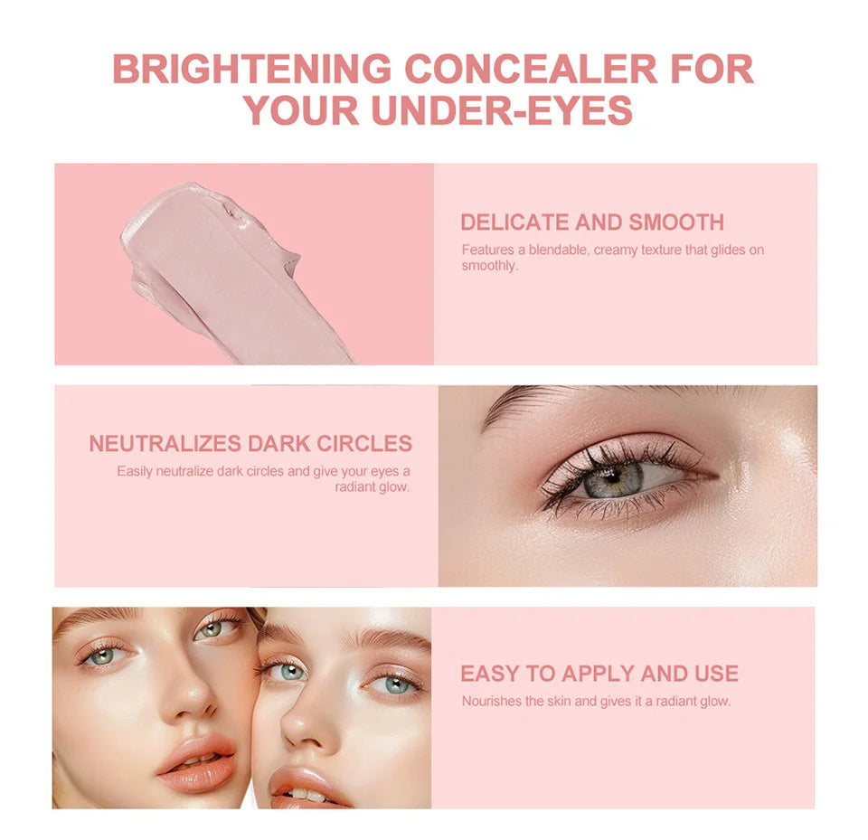 Under Eye Brightener with Hyaluronic Acid&Shea Butter Hide&Brighten Dark Circles Eye Brightener Nourishes Eye Skin, Cruelty-Free