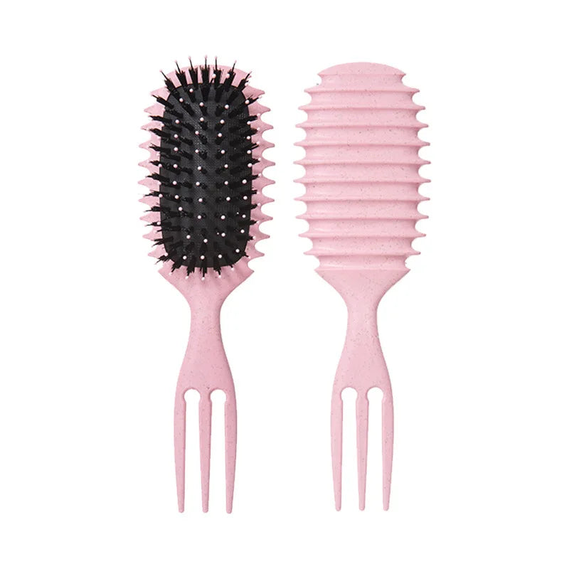 5-pcs Detangling Styling Set: Spray Bottle 3-in-1 Roll Hair Comb Curved Rat Tail Comb Edge Control Brush Salon Hairdressing Tool