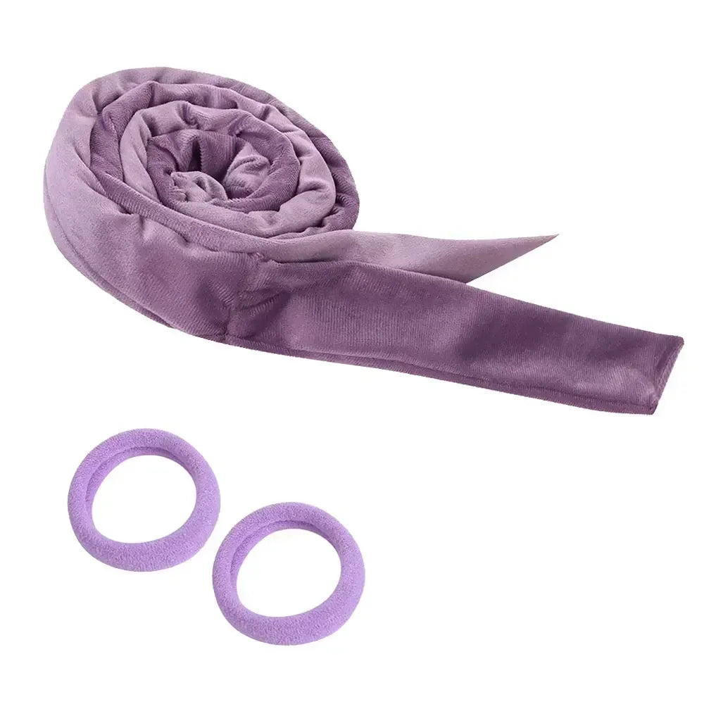 No Heat Hair Curler And Satin Sleeping Cap Set Heatless Hair Curling Headband Hair Claw Clip Hairs Rings Soft Sleeping Hat Salon