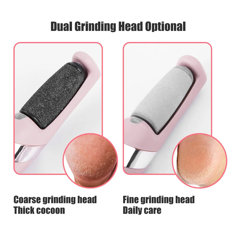Electric Foot File Foot Grinder Dead Skin Dry Callus Remover Rechargeable Roller Feet Pedicure Tool with Removable Roller Head