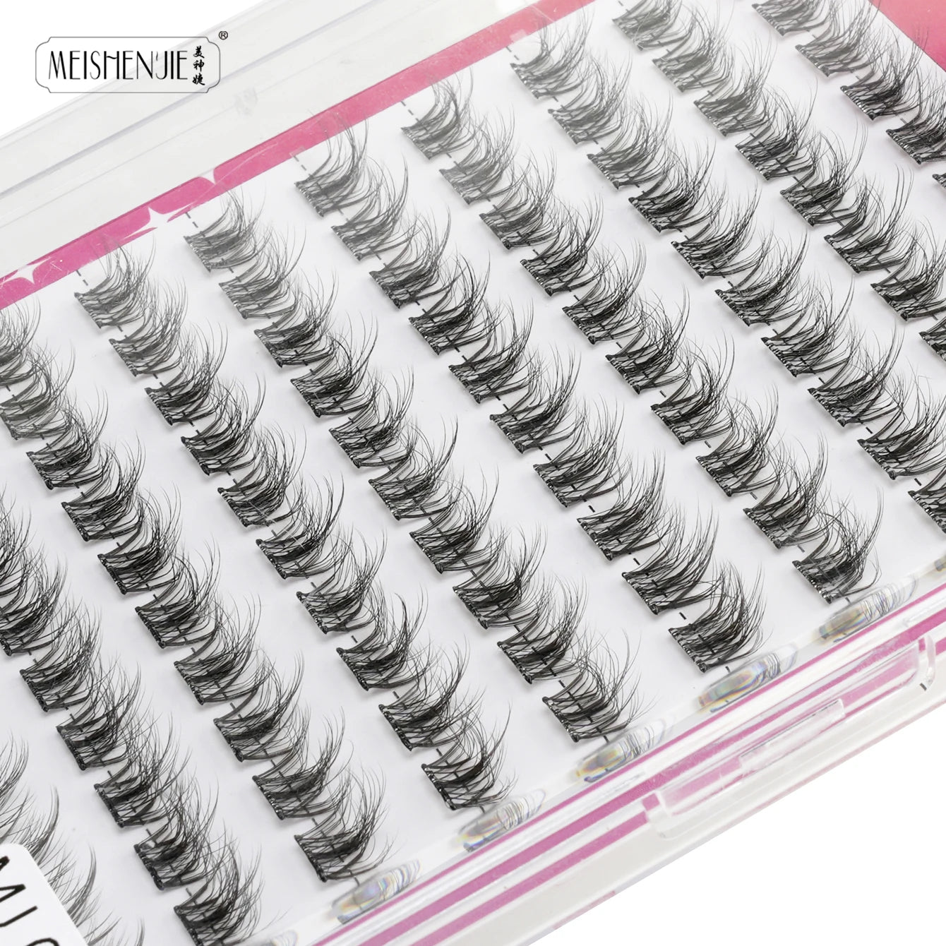 MEISHENJIE Self Adhesive Eyelashes 100 PCS DIY Cluster Lashes No Glue Needed Individual Lashes Extension Makeup Tools Faux Cils
