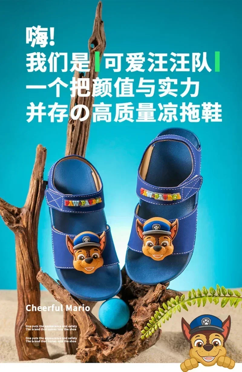 PAW PATROLs Anime Cartoon Sandals Outdoor Comfortable Non-slip Breathable Sandals Heel Strap Shoes for Boys and Girls Gift Toy