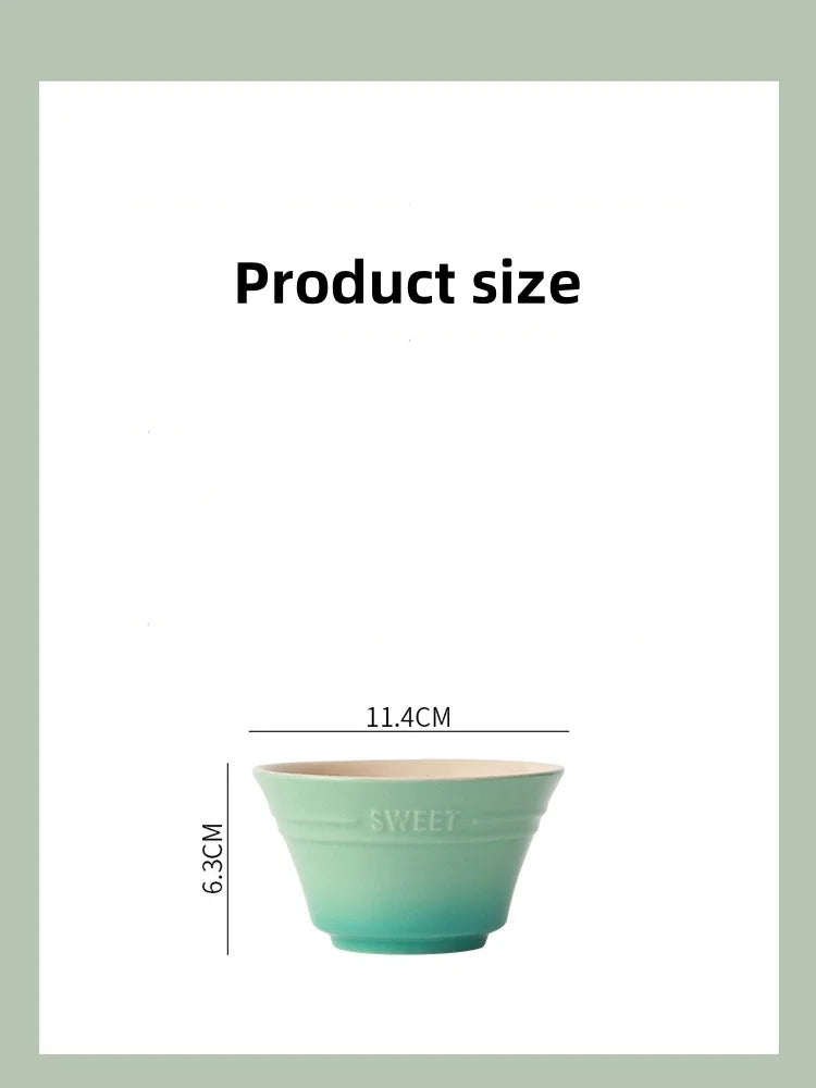 300ML 4.5 Inches Dishes Fruit Bowl Tableware Ramen Bowls for Food Kitchen Salad Cute Dining Bar Home Garden 8 Colors