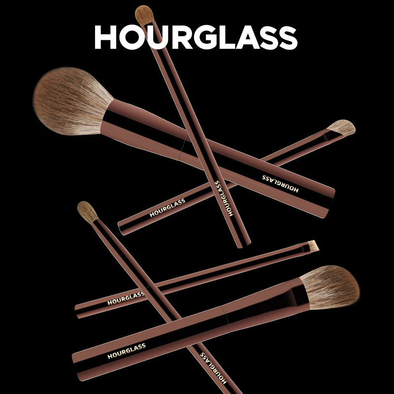 Hourglass Makeup Brush Set 10 Soft and Convenient Eyeshadow, Concealer, Stucco, Grooming Face Makeup Brushes