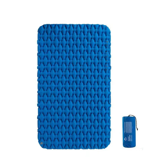 Double Air Mattress Inflatable Sleeping Pad Blue-0