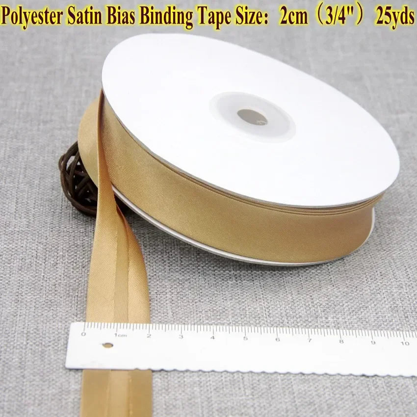 Polyester Satin Bias Binding Tape,bias Binding Size:20mm,3/4" *25yds,fold Tape for DIY Sewing Garment Accessories