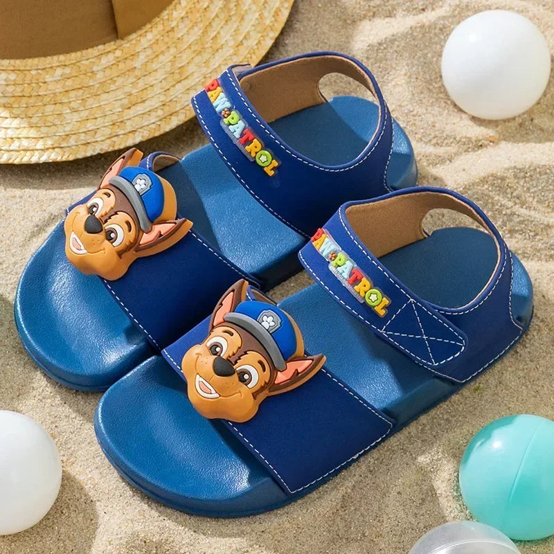 PAW PATROLs Anime Cartoon Sandals Outdoor Comfortable Non-slip Breathable Sandals Heel Strap Shoes for Boys and Girls Gift Toy