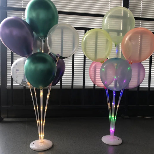 1/2Set Ballon Stand Ballon Column With Glow Lights String For Wedding Supplies Adult Kids Birthday Party Decoration Baby Shower