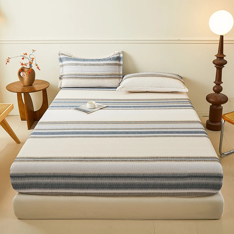 100% Cotton Bedsheet Floral Style Bed Cover High Quality Fitted Sheets Skin-friendly Bed Linen (Pillowcase Need Order)