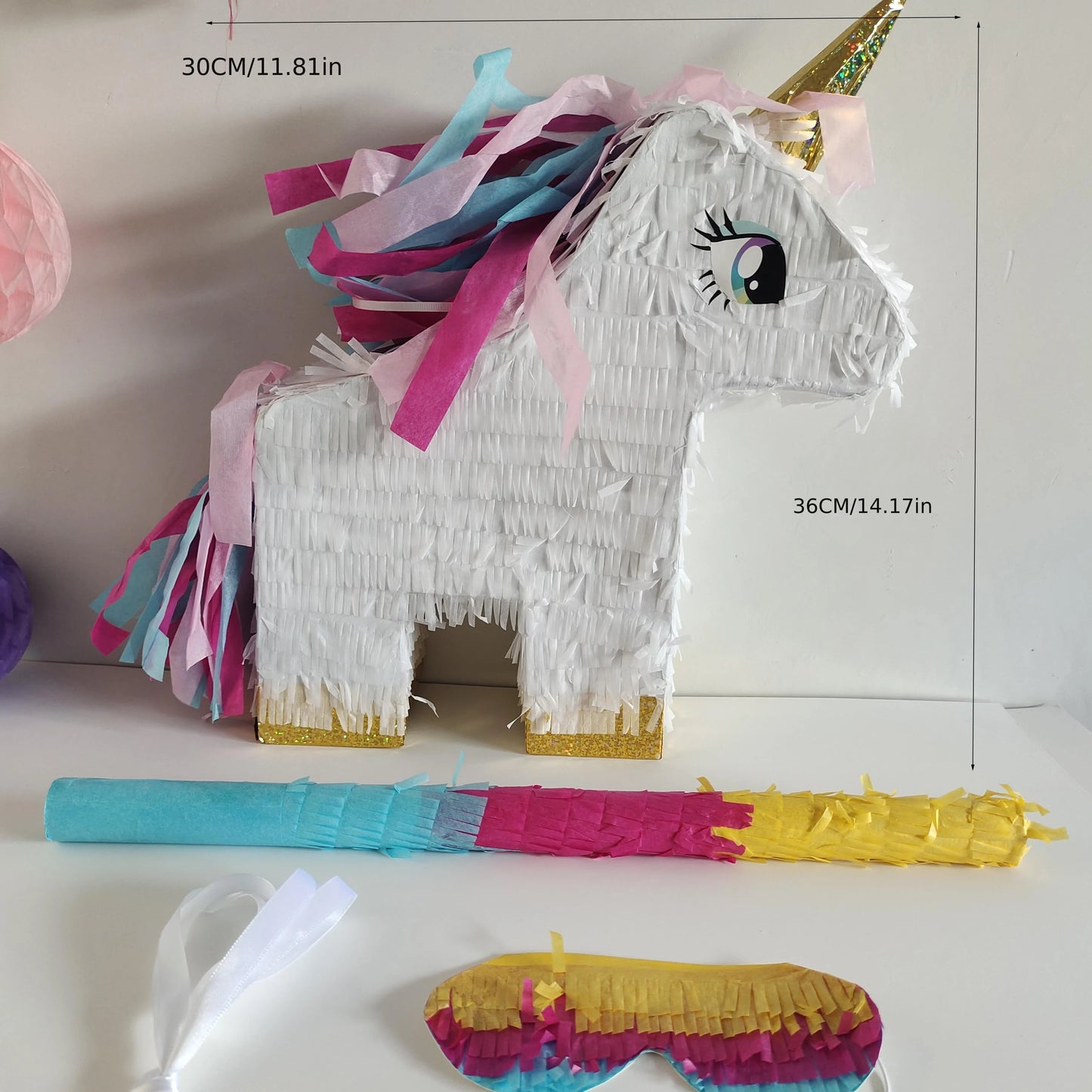 1 SET/Box Big Size Unicorn with a Blindfold and BatBirthday Party piñatas Candy Gift Unicorn Pinata Bundle  Handmade Pretty