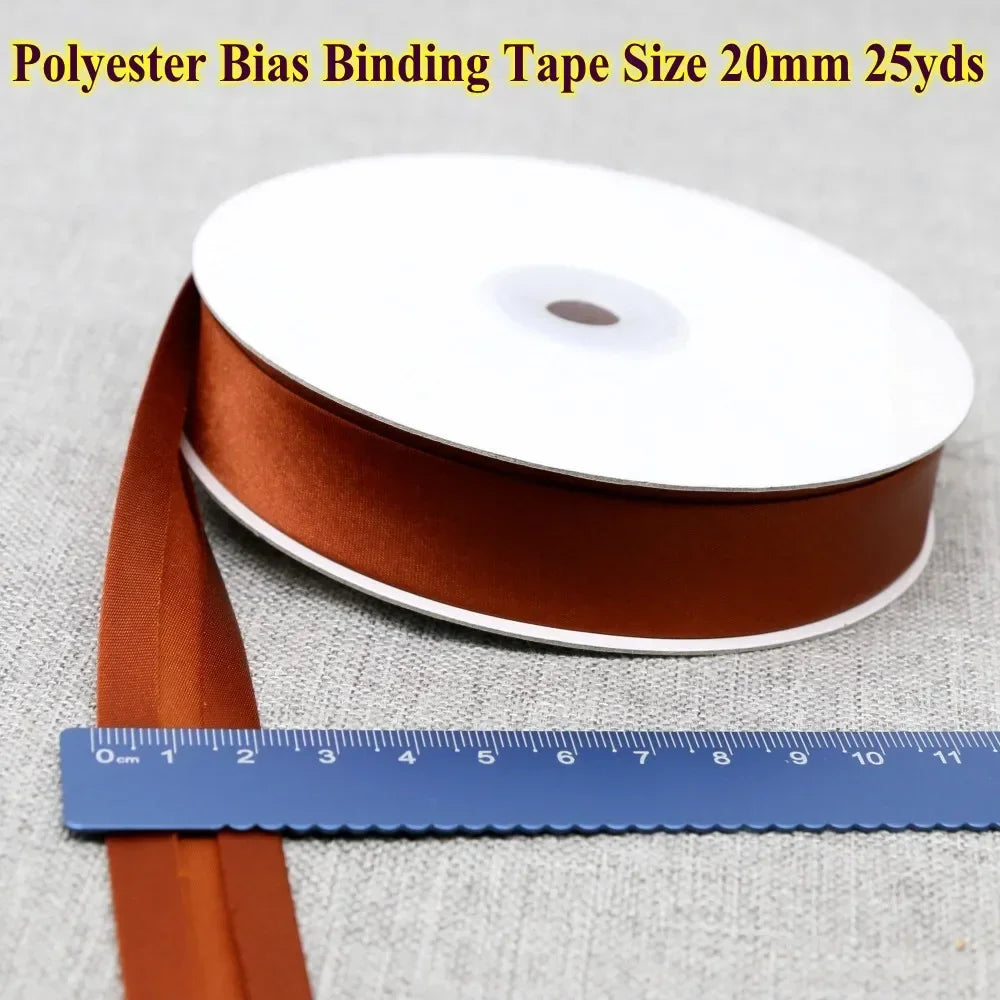 Polyester Satin Bias Binding Tape,bias Binding Size:20mm,3/4" *25yds,fold Tape for DIY Sewing Garment Accessories
