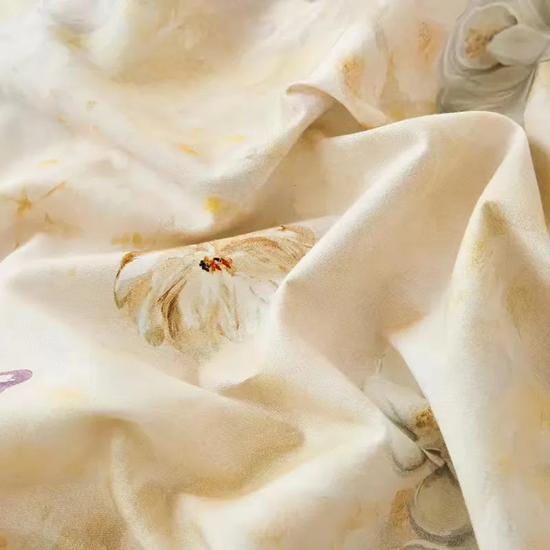 100% Cotton Bedsheet Floral Style Bed Cover High Quality Fitted Sheets Skin-friendly Bed Linen (Pillowcase Need Order)