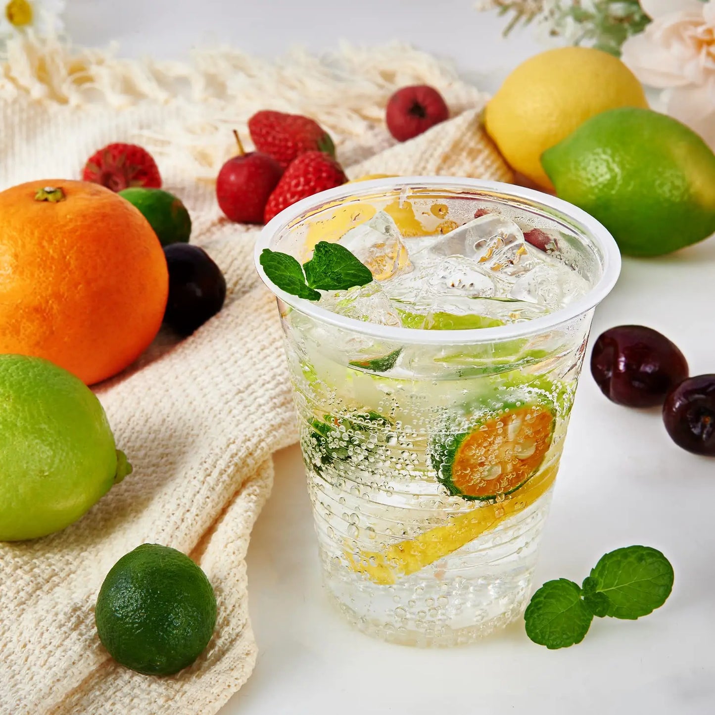 100/50PCS Disposable Clear Plastic Cup Outdoor Picnic Birthday Kitchen Party Disposable Plastic Cups for Wedding Christmas 200ml
