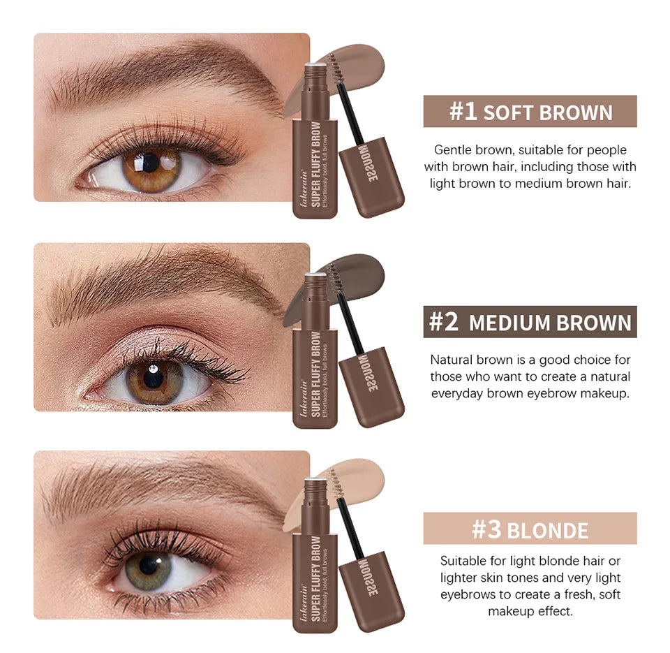 Superfluff Volumizing Brow Mousse Eyebrow Gel Thick Eyebrows Tint Tinted Brow Gel Multiple Color Long-Lasting Waterproof Makeup
