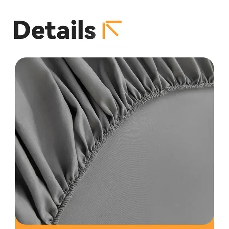 Cotton Fitted Sheet Solid Color Mattress Cover with Elastic Breathable Dustproof Mattress Cover Sheet (Pillowcase Not Included)