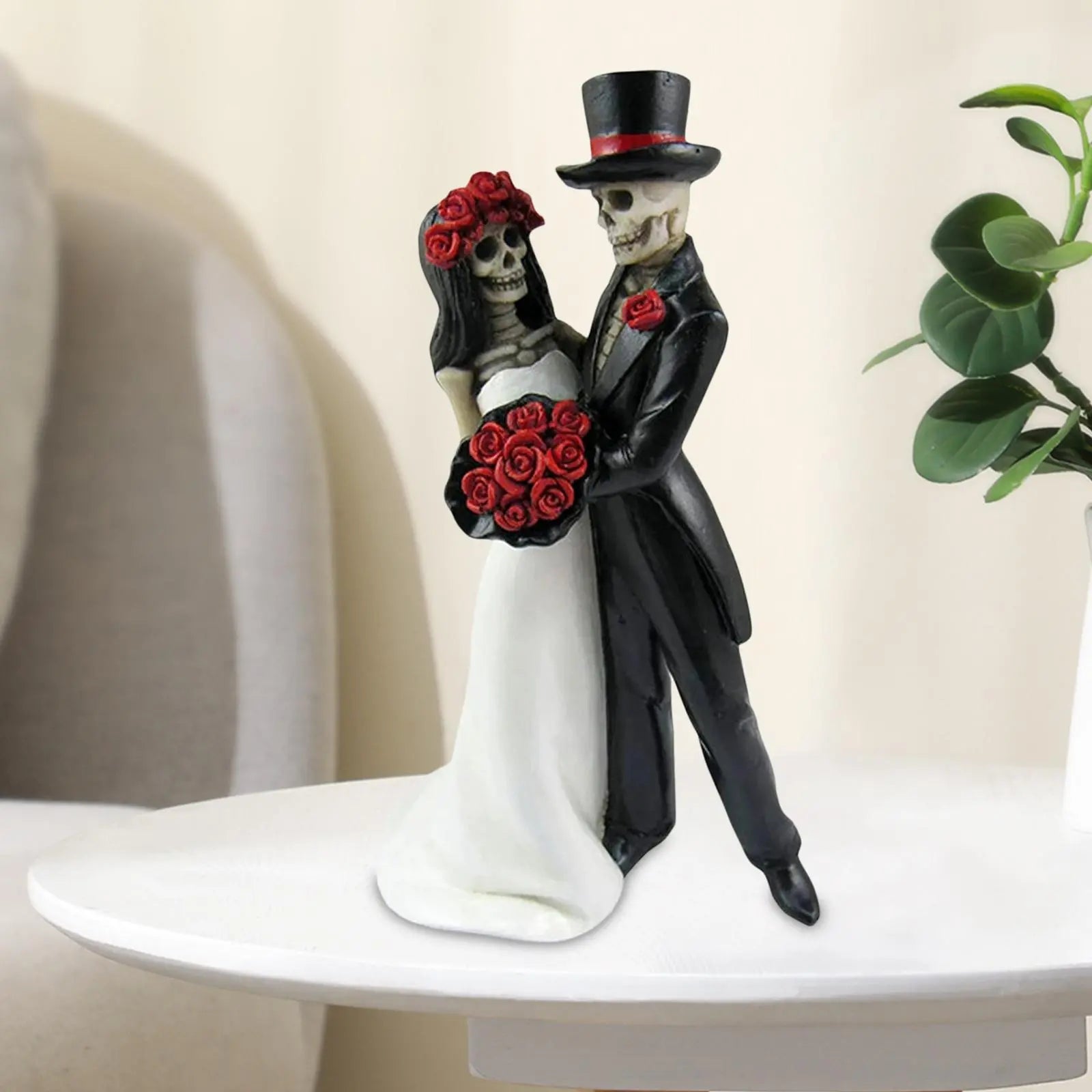 Skull Wedding Couple Resin Statue-1