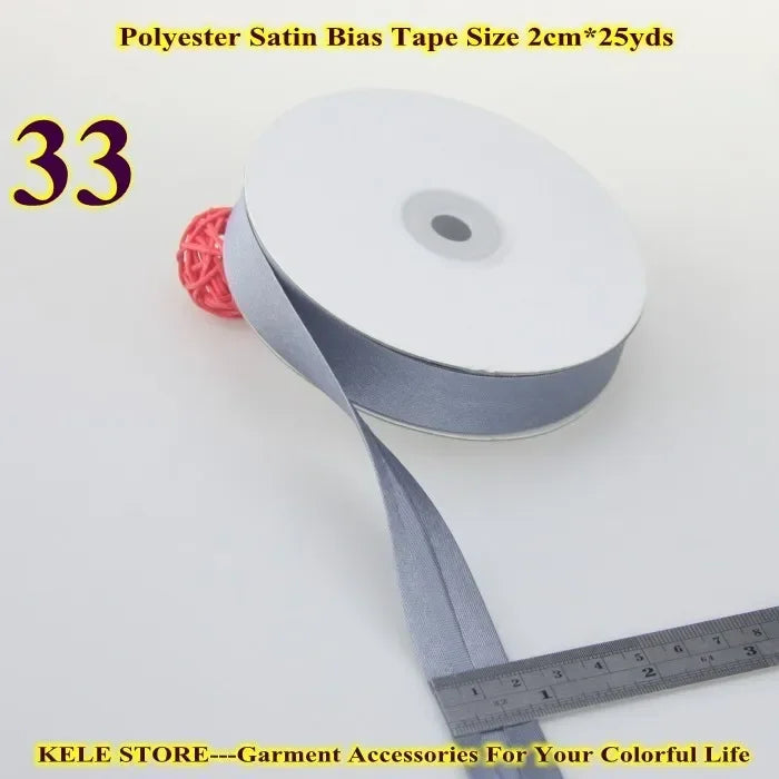 Polyester Satin Bias Binding Tape,bias Binding Size:20mm,3/4" *25yds,fold Tape for DIY Sewing Garment Accessories