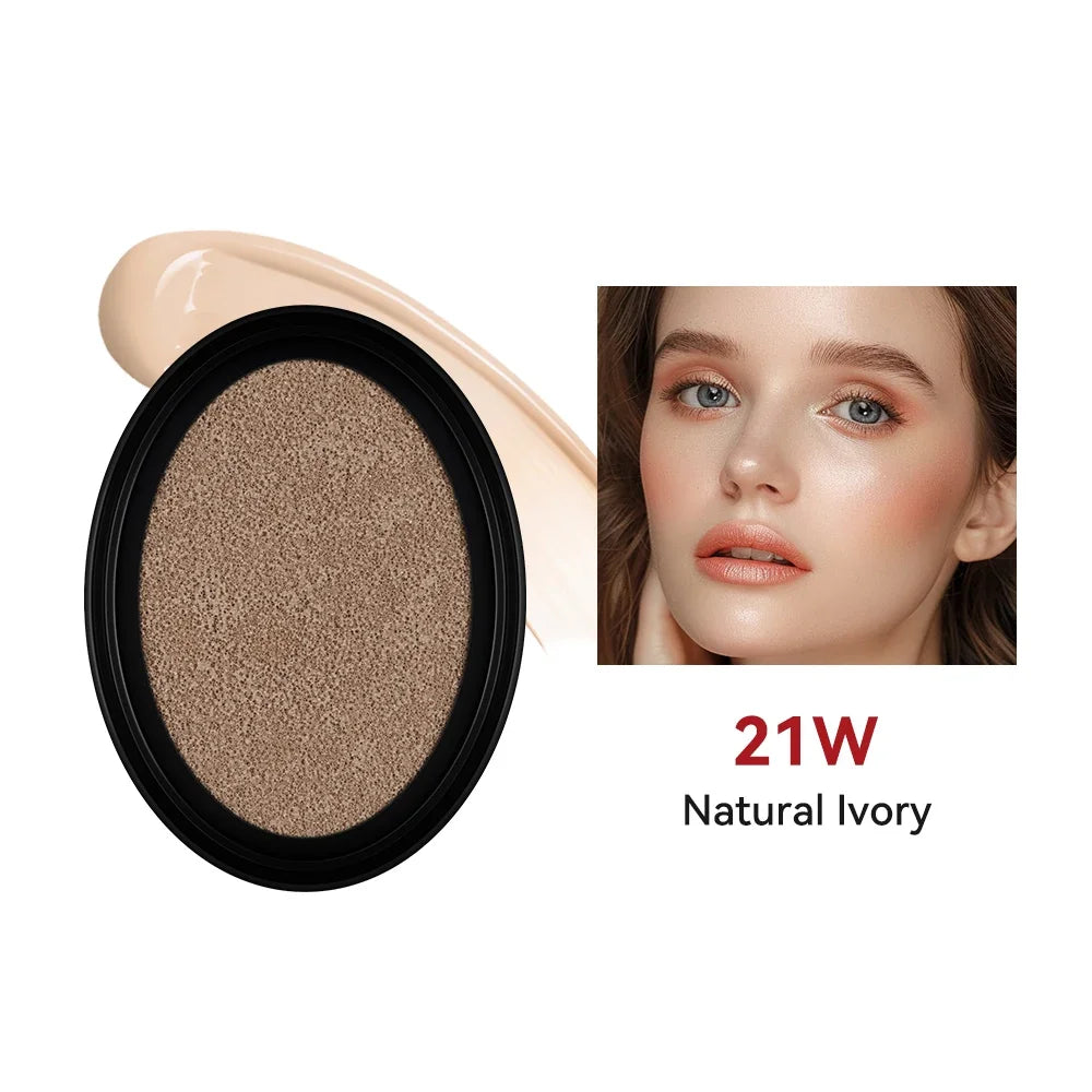 Cushion Foundation Refill Waterproof Semi-Matte Red Finish 72-Hour Wear Long-Lasting Buildable Coverage Sun Protection Makeup