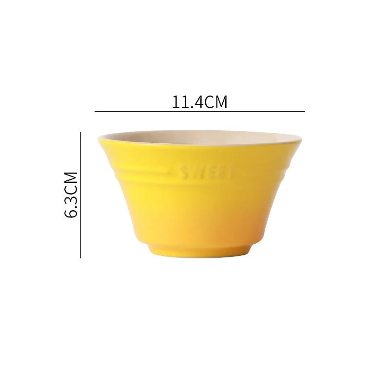 300ML 4.5 Inches Dishes Fruit Bowl Tableware Ramen Bowls for Food Kitchen Salad Cute Dining Bar Home Garden 8 Colors
