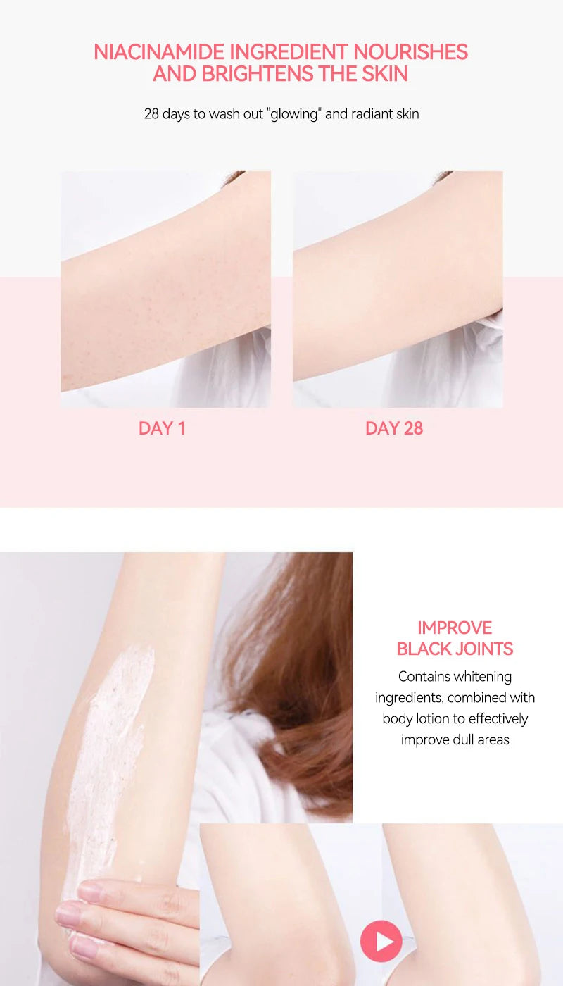 Fatini -Niacinamide Exfoliating Body Scrub Smooth Skin Natural Moisturizing Deep Cleansing,Brightening,Exfoliating Cream