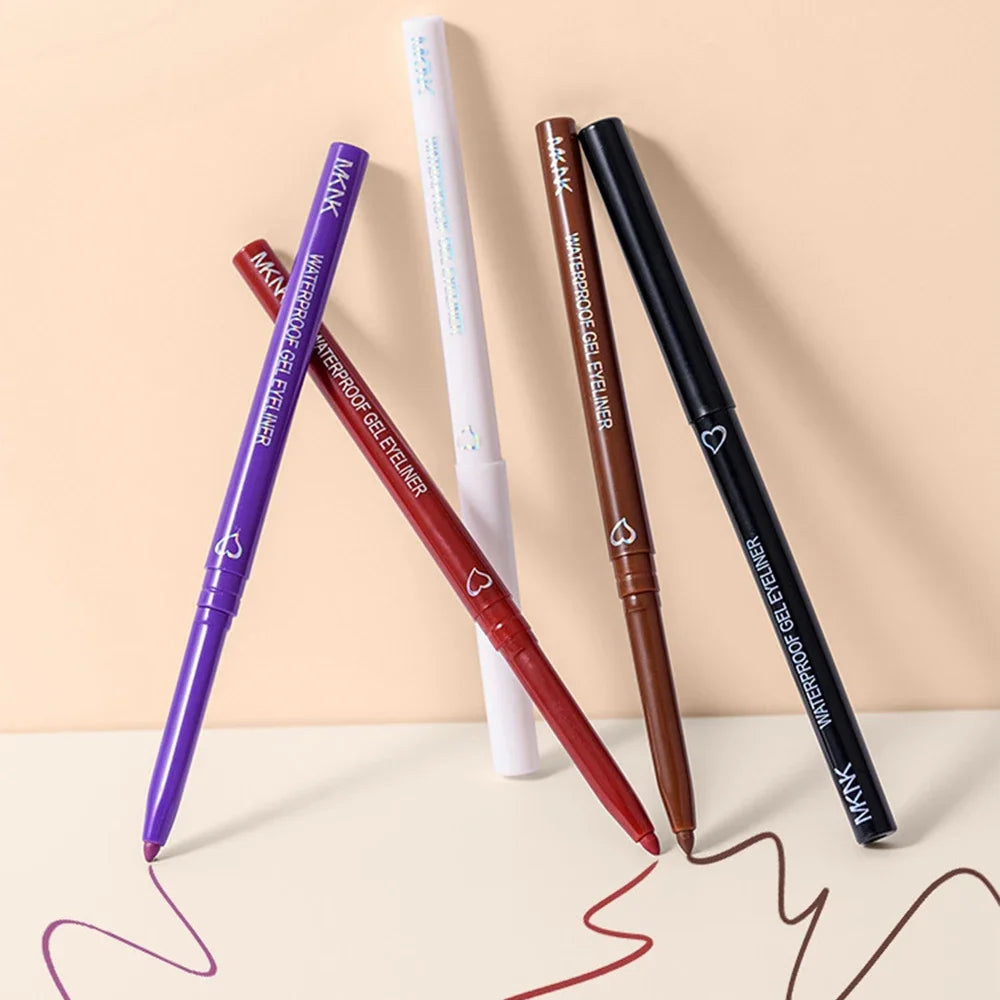 Waterproof Eyeliner Pen White Black Brown Long Lasting Quick-drying Pencil Not Blooming Liquid Eyeliner Gel Eyes Makeup Cosmetic