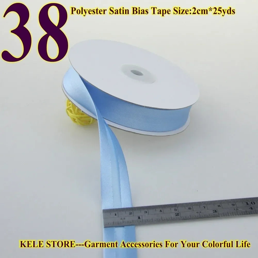 Polyester Satin Bias Binding Tape,bias Binding Size:20mm,3/4" *25yds,fold Tape for DIY Sewing Garment Accessories