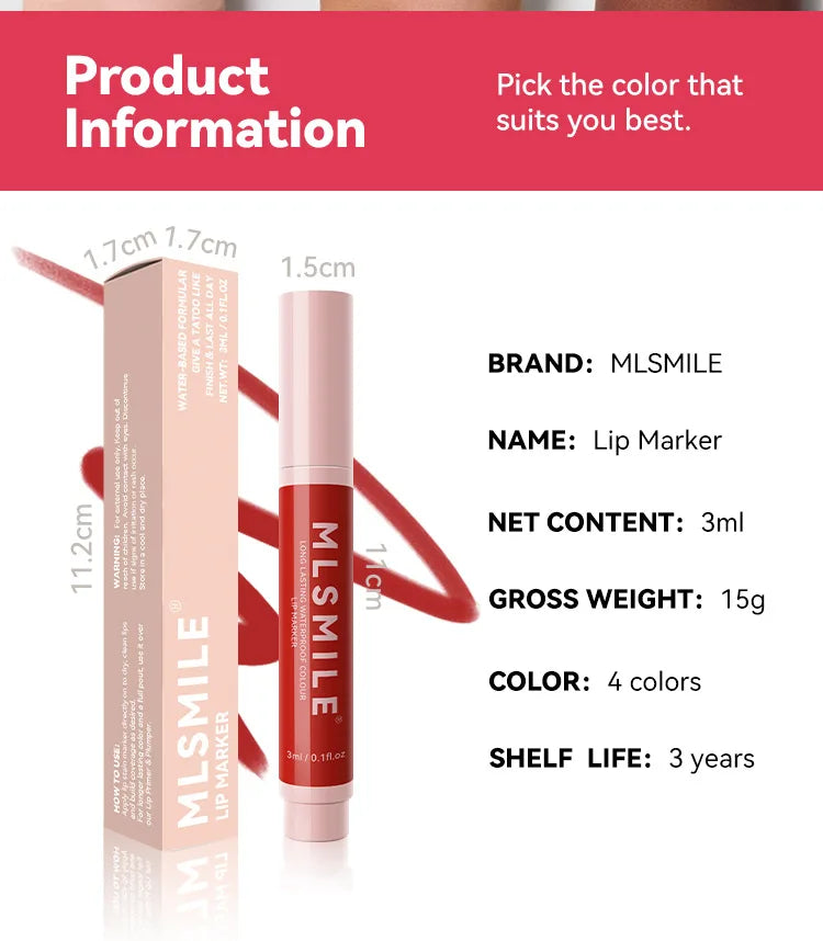 Nude Brown Matte Lipstick Marker Pen Solid Lip Gloss Waterproof Long Lasting Lipstick Pencil Lip Liner Pen Lips Makeup Cosmetics
