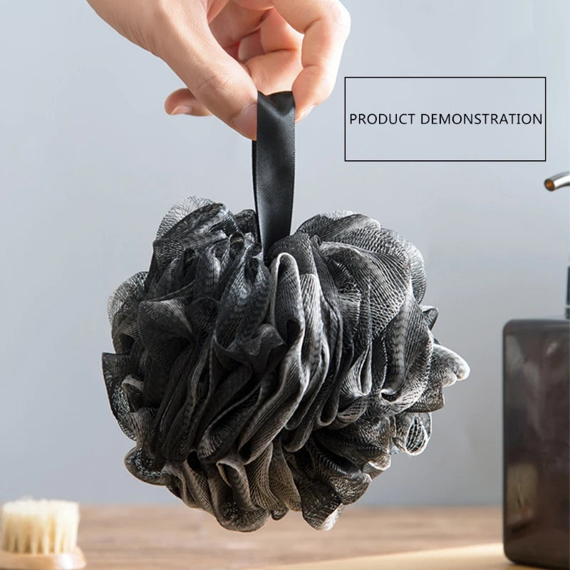 Bamboo Charcoal Bath Ball Black Shower Loofah Sponge Mesh Pouf Body Scrubber Exfoliating Cleansing Soothen Skin Tool Au11 21