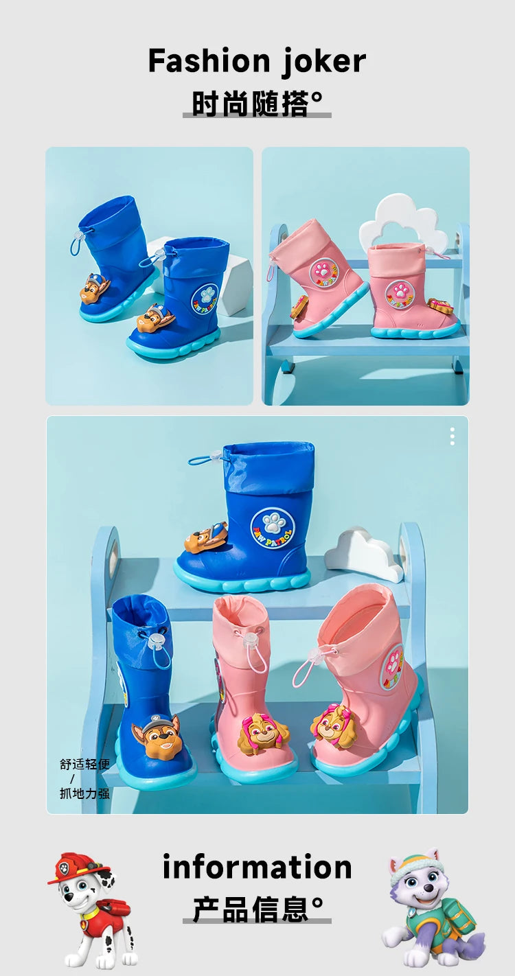 PAW Patrol Children Rain Boots Baby Boys Girl EVA Non-slip Outdoor Cartoon Dogs RainFashion Toddler Kids Outdoor Waterproo boots