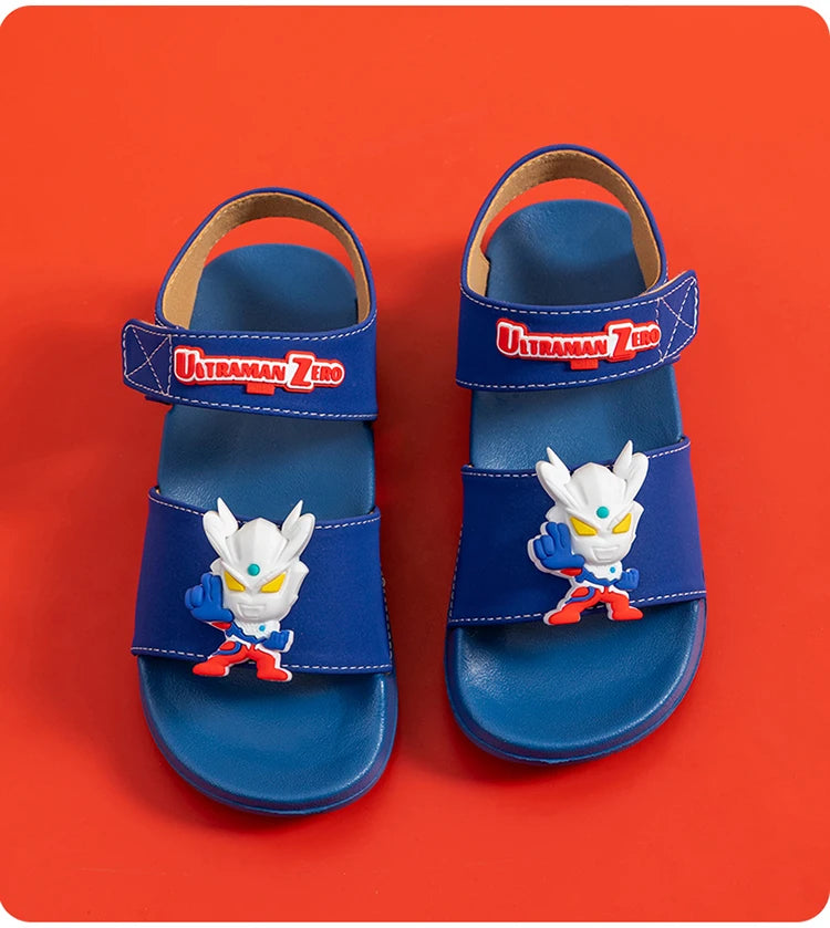 Ultraman children's sandals, new summer baby beach shoes, outdoor non-slip soft soled sandals for boys