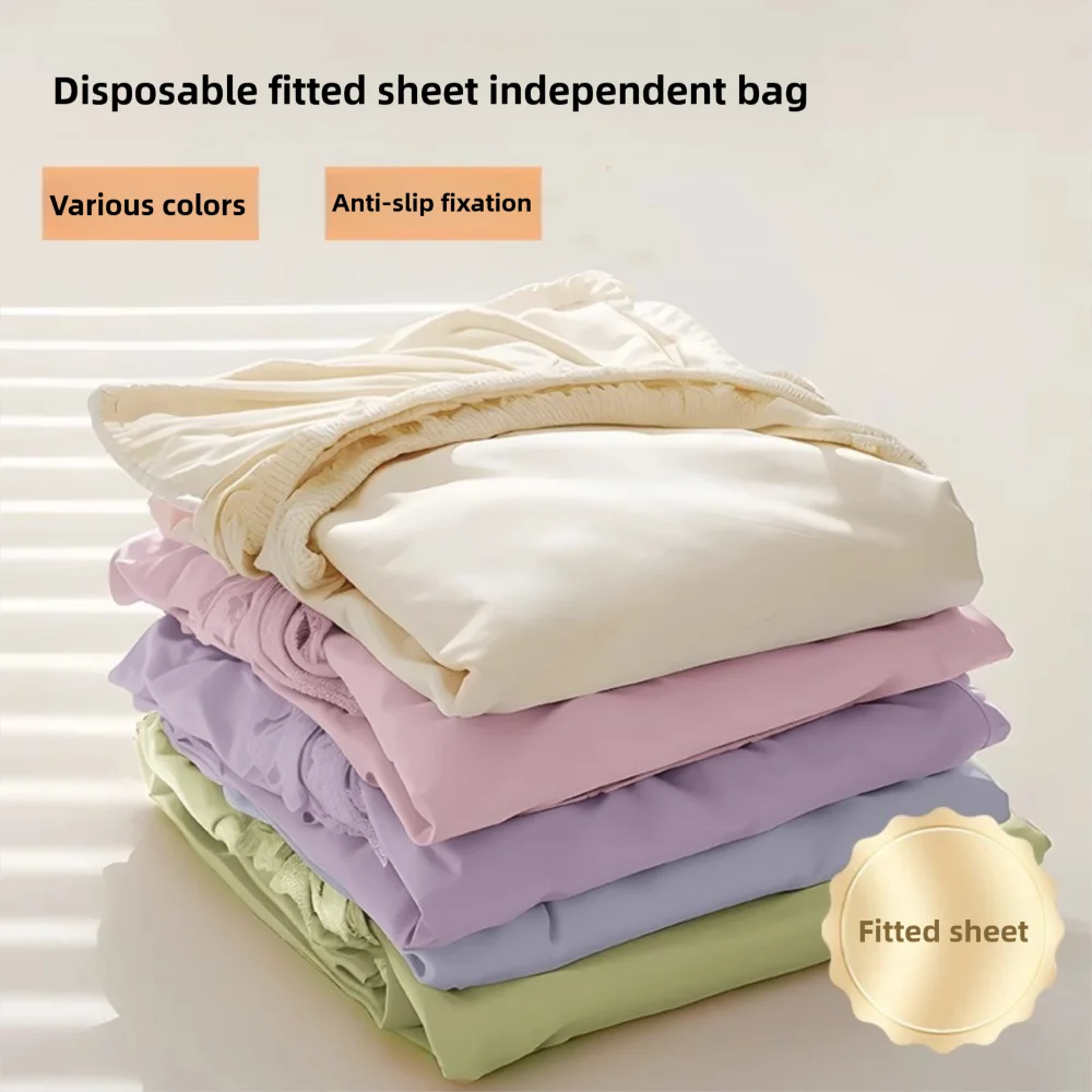Soft Non-woven Disposable Fitted Sheet with Elastic Bands Single Bed Mattress Covers Non Slip Disposable Sheet Bed Cover Hotel