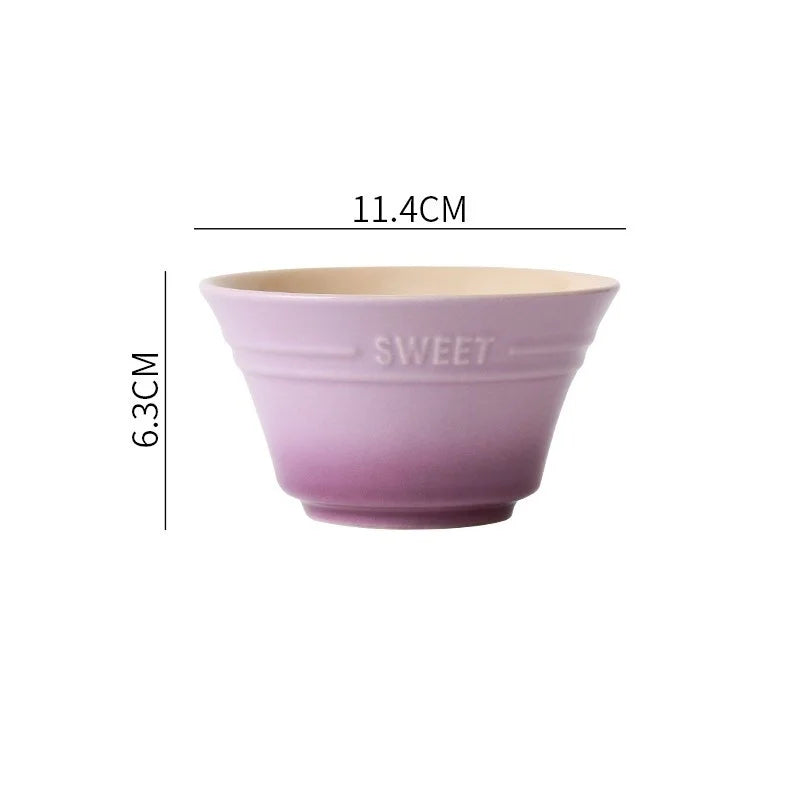 300ML 4.5 Inches Dishes Fruit Bowl Tableware Ramen Bowls for Food Kitchen Salad Cute Dining Bar Home Garden 8 Colors