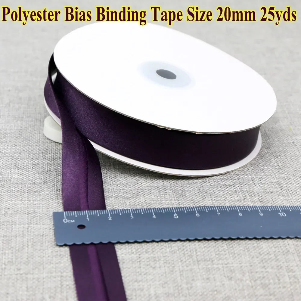 Polyester Satin Bias Binding Tape,bias Binding Size:20mm,3/4" *25yds,fold Tape for DIY Sewing Garment Accessories