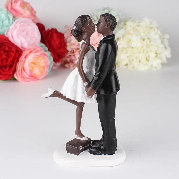 New Cake Toppers Dolls Bride and Groom Figurines Funny Wedding Cake Toppers Stand Topper Decoration Supplies Marry Figurine