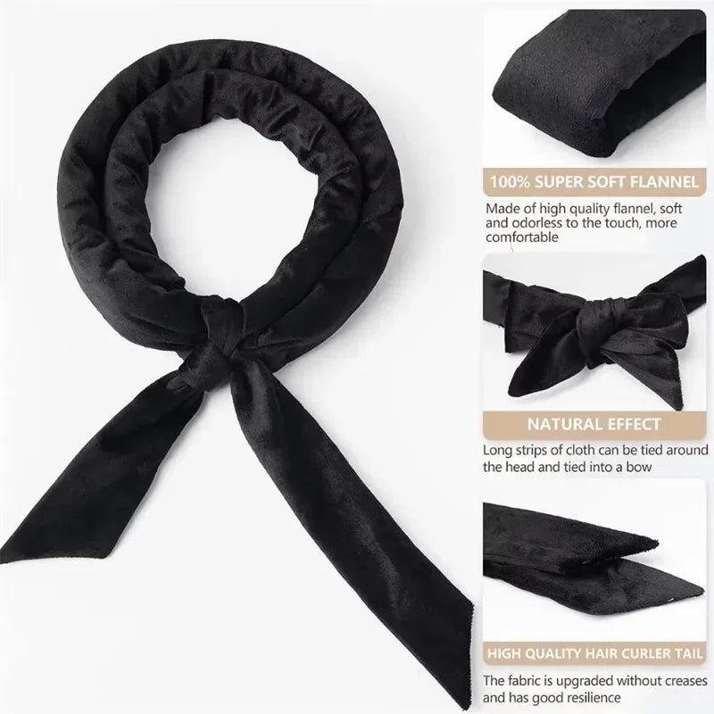 No Heat Hair Curler And Satin Sleeping Cap Set Heatless Hair Curling Headband Hair Claw Clip Hairs Rings Soft Sleeping Hat Salon