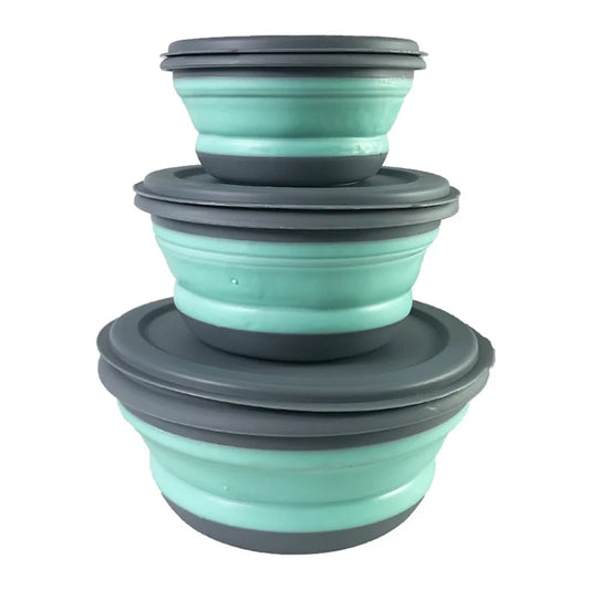 3Pcs/Set Bowl Sets Silicone Folding Lunch Box-0