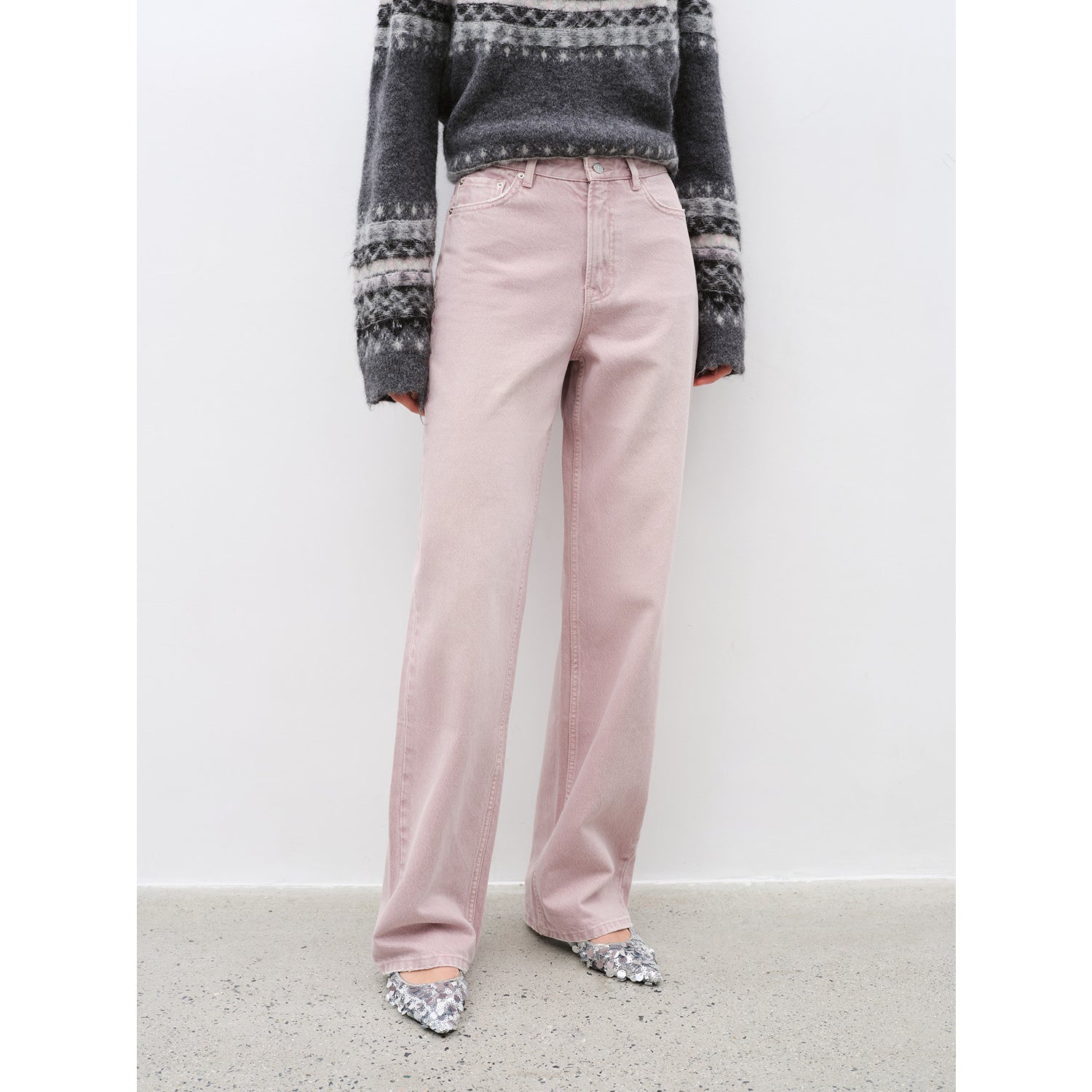 "Active Street" Retro casual fashionable colorful heavy washed slim all-match straight jeans-1