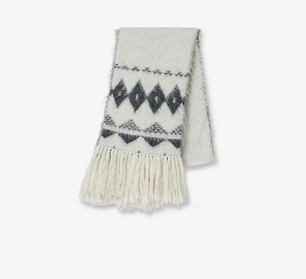 Nepal alpaca wool color clashing jacquard tassel scarf women winter warm shawl 190*27-5