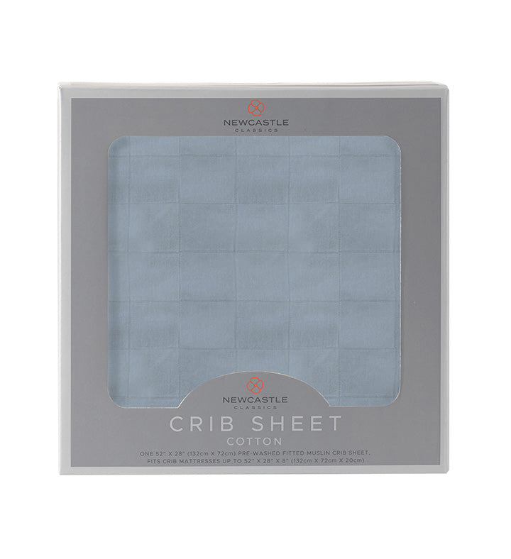Blue Fog Newcastle Cotton Crib Sheet-0