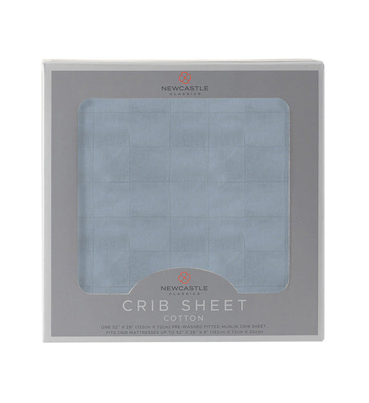 Blue Fog Newcastle Cotton Crib Sheet-0
