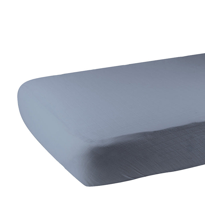 Blue Fog Newcastle Cotton Crib Sheet-2