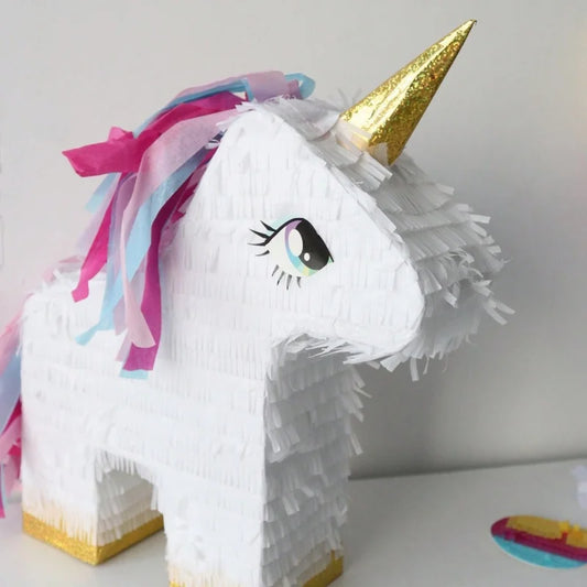 1SET/Box Unicorn Pinata with a Blindfold and Stick Birthday Party Decoration Bundle Handmade Piñatas Candy Gift Unicorn Pinatas