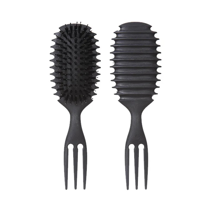 5-pcs Detangling Styling Set: Spray Bottle 3-in-1 Roll Hair Comb Curved Rat Tail Comb Edge Control Brush Salon Hairdressing Tool
