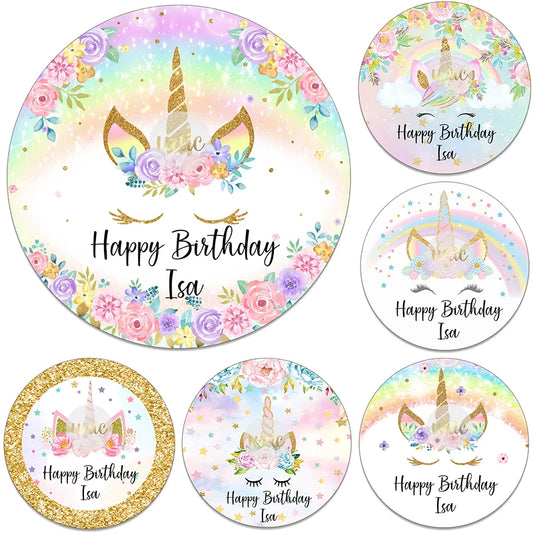 Unicorn Party Sticker Customized Name Text Candy Box Decor Baptism Baby Shower Decorations Kids Favors DIY Supplies