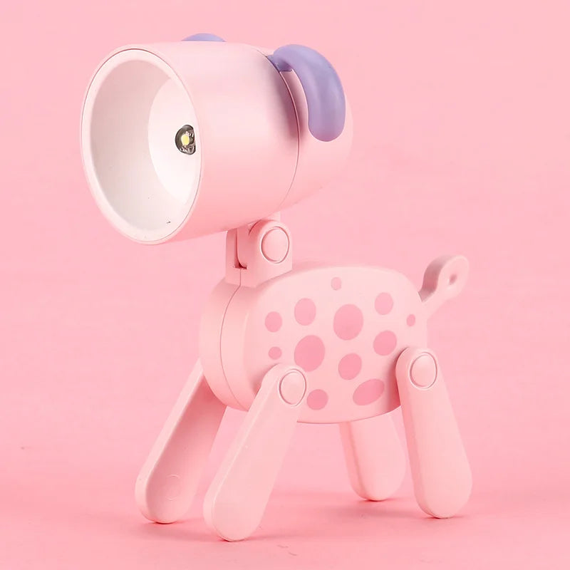 Mini LED Night Light Cute Cartoon Desk Lamp Puppy Deer Desktop Ornament Bedroom Table Lights Children Holiday Gifts