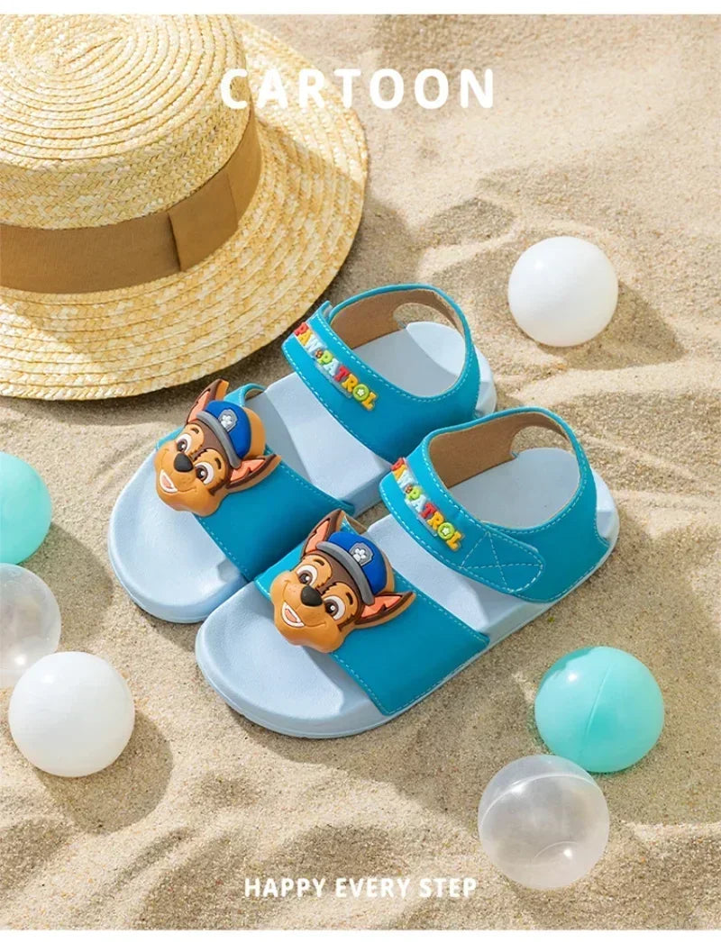 PAW PATROLs Anime Cartoon Sandals Outdoor Comfortable Non-slip Breathable Sandals Heel Strap Shoes for Boys and Girls Gift Toy