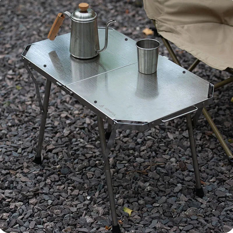 Outdoor Folding Stainless Steel Table Heat And Scratch Resistan-1