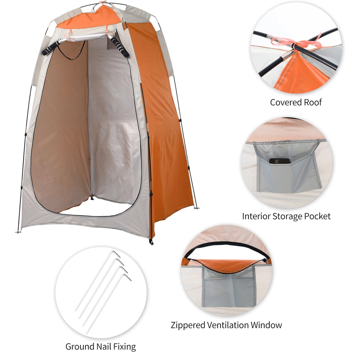 Privacy Shelter Tent Portable Outdoor Camping Beach Shower Toilet Changing Tent Sun Rain Shelter with Window