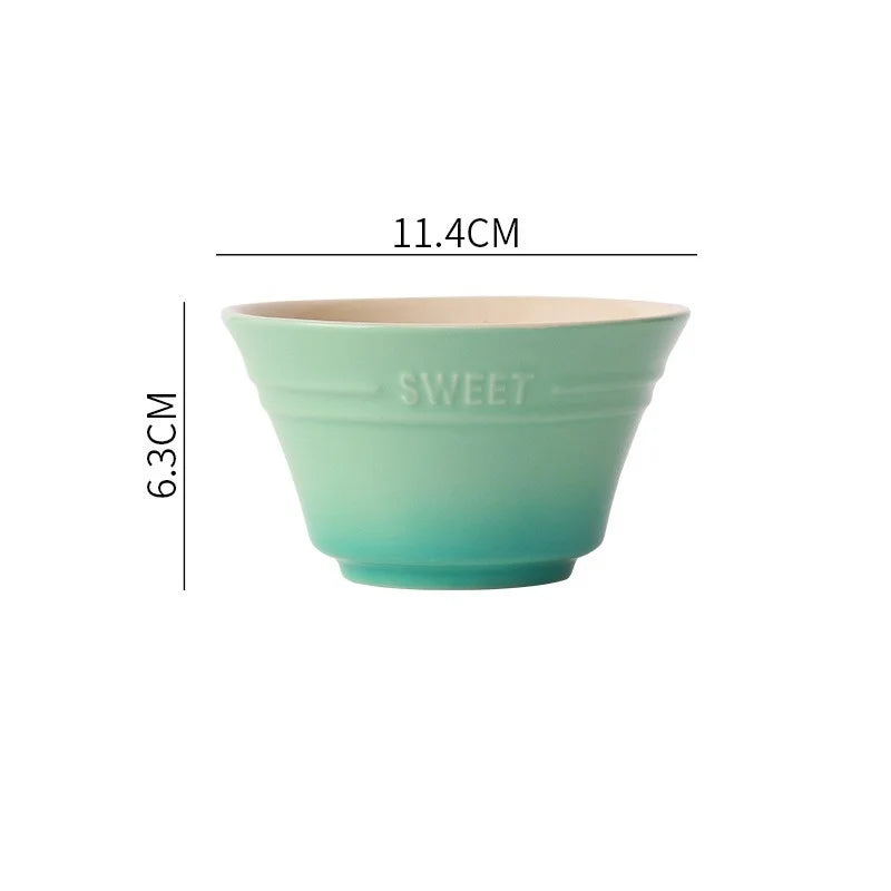 300ML 4.5 Inches Dishes Fruit Bowl Tableware Ramen Bowls for Food Kitchen Salad Cute Dining Bar Home Garden 8 Colors