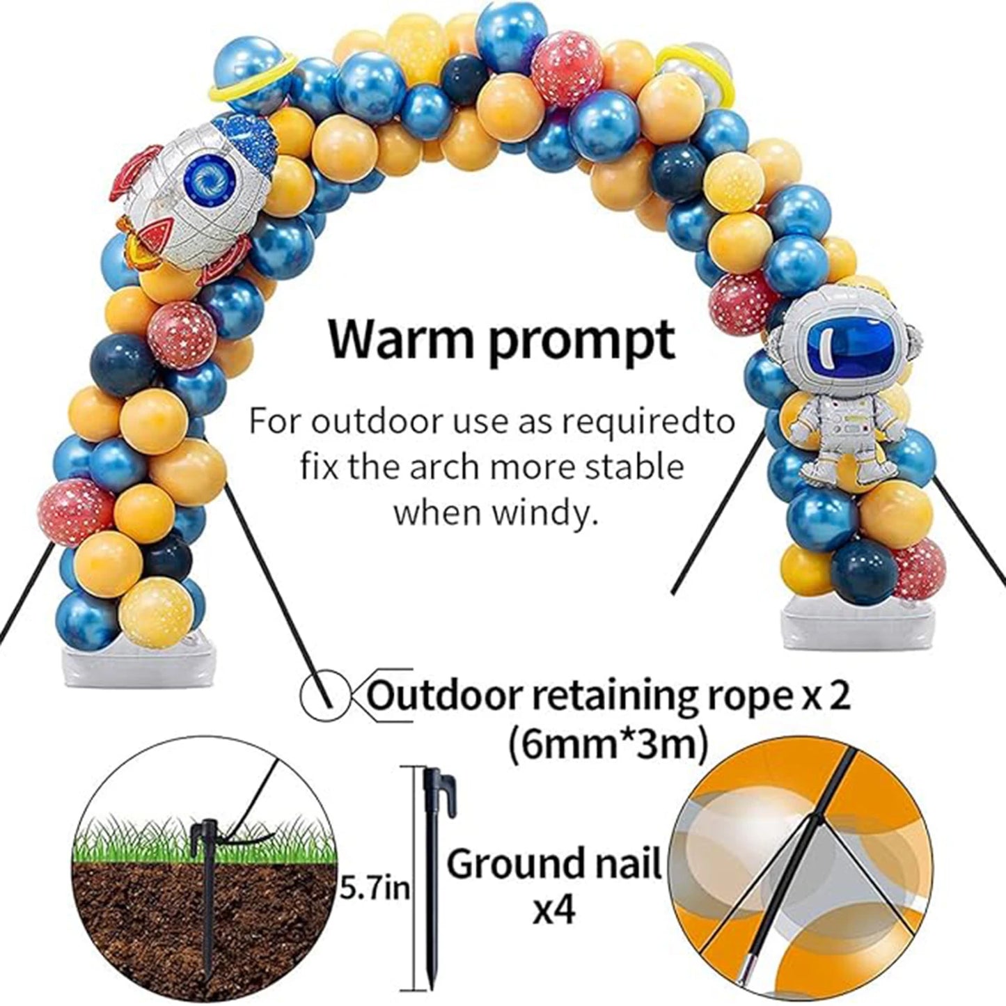 21 pieces of 2.7 * 3M ultra large fiber rod arch balloon bracket set